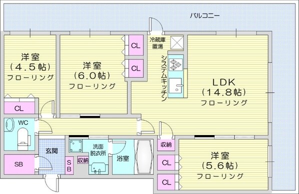 すすきの駅 徒歩5分 17階の物件間取画像